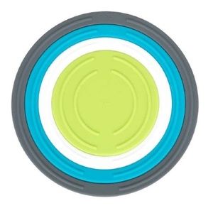 Core Kitchen Trivets - Silicone - Round / Bullseye -Neon Blue Green 4 PCs NWT